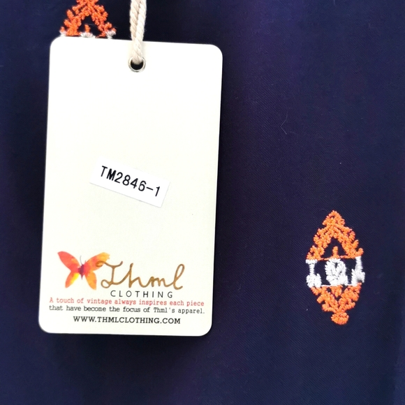 THML Embroidery Bohemian V Zipped Back Dress - Picture 6 of 7